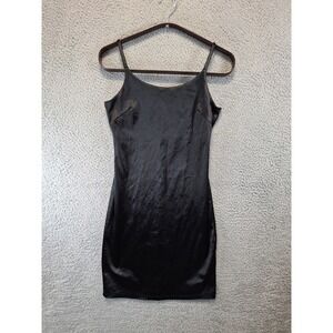 Popular 21 Black Sleek Mini Dress‎ Spaghetti Strap Womens Large Party Feminine